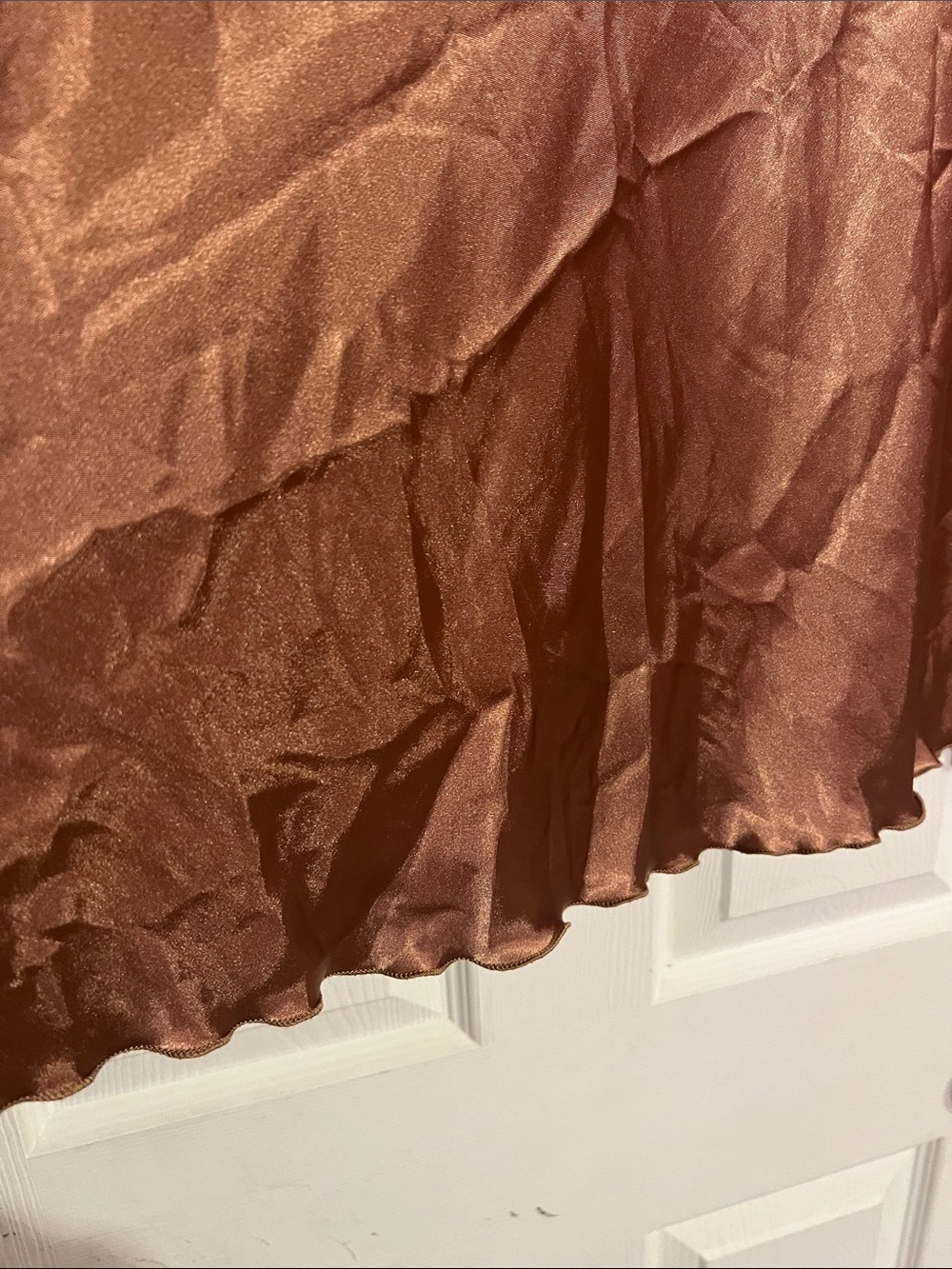 Nicole Miller Bronze Brown Satin Slip Midi Skirt - Picture 8 of 13